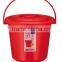 Callia plastic bucket with lid and handle colorful