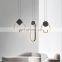 2022 New Style Nordic Minimal Line Three Heads Home Art Decorate Led Small shop decoration chandelier Pendant Lamp