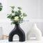 Wholesale Nordic Abstract Vase Vasi Cinesi White Black Beige Vasen Art Vazen Ceramic Vase For Home Decor Wohnkultur Luxus