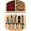 Organic Platter Cutlery Charcuterie Natural Bamboo Cutting Cheese Board With 2 Drawers & Knife Gift Set Serving Tray
