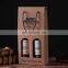 Custom Logo Print  Kraft Paper Box Red Wine Set Gift 2 3 Bottles Packaging Box With Handle