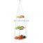 New 2022 Storage Kitchen Basket Wood Macrame Hanging Fruit Hammock Under Cabinet