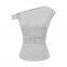Sunset women's summer vest 2025 spring and summer design sense oblique shoulder fold waist irregular T-shirt top women