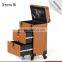 Hot product!Makeup artist trolley makeup organizer case with beautiful mirror