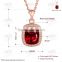 red zirconia necklace rose gold 18k rgp jewelry