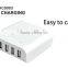 5-Port USB Charger 40W High Speed Charging Station with Intelligent Tech Desktop Rapid USB Charging Hub Portable for Phones