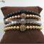 2016 fashion macrame bead bracelet with rose gold Plated 8mm Micro Pave Cz Beads