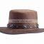 2015 FASHION STYLISH BROWN BLACK GENUINE LEATHER CONCHO BAND TOP HAT FOR MENS