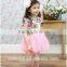 factory suppley 2015 spring girls rose dress joint pink tutu skirt for girls princess lace dress