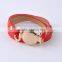 2016 New Popular Monogram Disk Bracelet Multiple Wrap Leather Bracelet