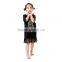 Hot Sale Kids Clothing Wholesale Girls Black Fringe Dress Kids Cotton Frocks