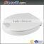 Height raised soft close toilet seat for the elderly