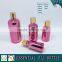 Purple electroplating glass essential oil bottle with cap and reducer plug