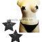 Cheap Price Self Adhesive Sexy Women Black Fabric Pasties Boobs Star Shape