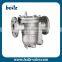 Flange ending lever floating water flow trap valve