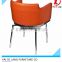 Orange synthetic leather cover swivel dining room chair