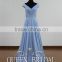 Real Sample Cap Sleeve Floor Length Chiffon Evening Dress In China