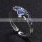 new model wedding ring heart shape blue gemstone setting open ring for women