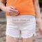 d83216f 2016 comfortable korean stylish white denim short pants for maternity