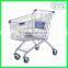 Chrome Plating Metal Wire Mobile Shopping Trolley With 4 Wheels