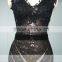 ASAM-06 Sparkly Sequins Appliques Sleveless V-neck See Through Evening Dresses