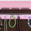Mini Floor Standing Wooden Furniture Chinese Mirrored Jewelry Cabinet With Wavelike Door Top and LED Lights