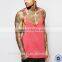 high quality fitness apparels gym top with racer back new design raw edges muscle tank top wholesale