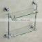 Bathroom brass Double glass shelf/ tempered glass shelf/ Glass shelf 1252