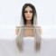 24" Long Ombre Tone Dark Root Straight Synthetic Lace Wig Fashion Ladies Heat Resistant Synthetic Lace Wig