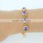 Multiple Choice Jewelry with Zircon Gold Purple Colorful Bracelet