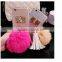 Newest Fashion Luxury Metal Rope Mirror TPU Phone Cases Cute Rabbit Fur Ball For IPhone6 6S 6 Plus 5 5S Cover For Iphone 6 Case