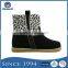 Comfortable fitting zipper side girl sexy leopard black children leather winter boots