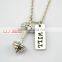 Weightlifting Barbell Pendant And I Choose Strength Charms Sports Gym Necklac