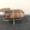 New arrival two layercovered paper coffee table with metal legs