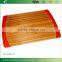 TFGJ015/Promotional goods non slip bamboo cutting board with silicone sides wooden chopping block with yellow non silp silicone