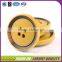 Yellow color plastic made polyester button for clothing