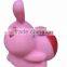 Pink Rabbit Bath Set Toy,Toothbrush Holder Plastic Toys