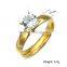 14k gold plated fashion rings stainless steel womens party rings big zirconia rings jewelry for gift