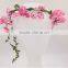 New arrived mixed color flower hairband, cloth flower with long leaf hair headband