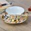 250ml Golden printing ceramic coffee mug with saucer
