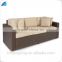 Commercial rattan three seater lounge sofa