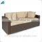 Outdoor patio resin wicker wholesale best price three seater lounge sofa