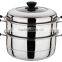 2 layers stainless steel steamer pot with bakelite handle