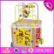 2017 new design multi-function 5 in 1 kids wooden toy with beads maze W11B136