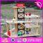 2017 new products funny parking toy boys wooden garage playset W04B051