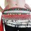 2 rows gems velvet 248coins belly dancing hip scarf