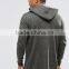 Hot Sale Custom With Hood Longline Dark Grey Men's Lightweight 100% Cotton Casual Zipper Up Blank Hoodies