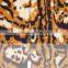 Women sexy animal printed fleece fabric bathrobe with zipper