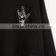 Black Custom Gesture Printing Crewneck Sweatshirt Wholesale Women Crewneck Sweatshirt