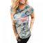 Clothes Women Top Printed Stars and Stripes T-shirts Cotton